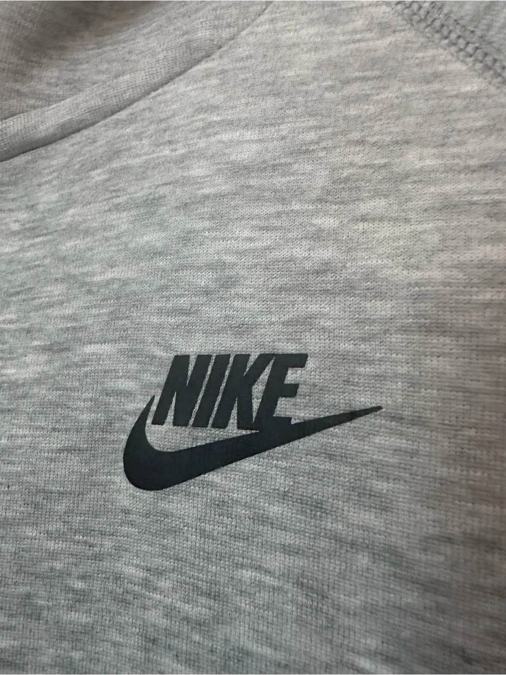 Nike Light Grey Full-Zip Hoodie with Black Accents